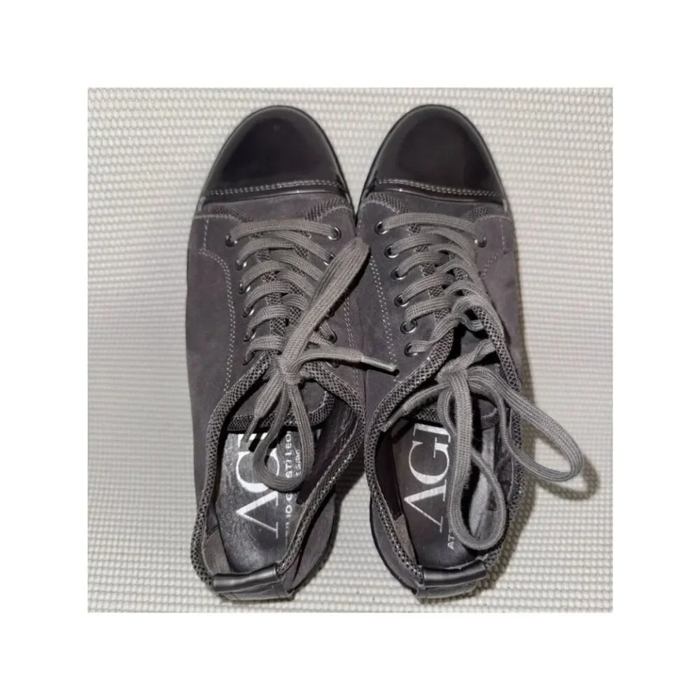 AGL Resort Brown Gray Suede Cap Toe Lace Up Leather Low-Top Sneakers Size 37 (7)